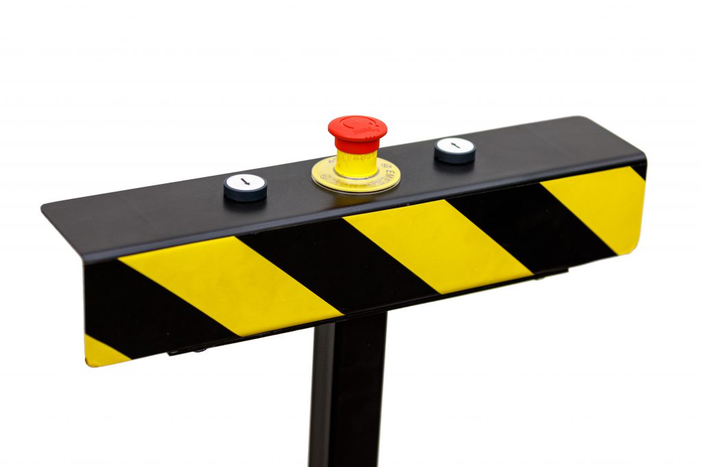 Industrial foot pedal and emergency stop control for PBH-50-3HB profile bender.