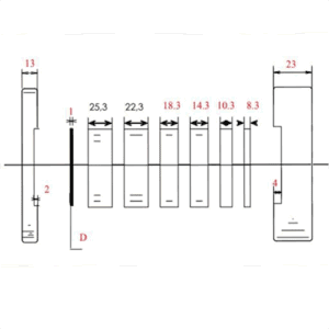 Standard roller and spacer configuration for PB-50-3 profile bending machine.