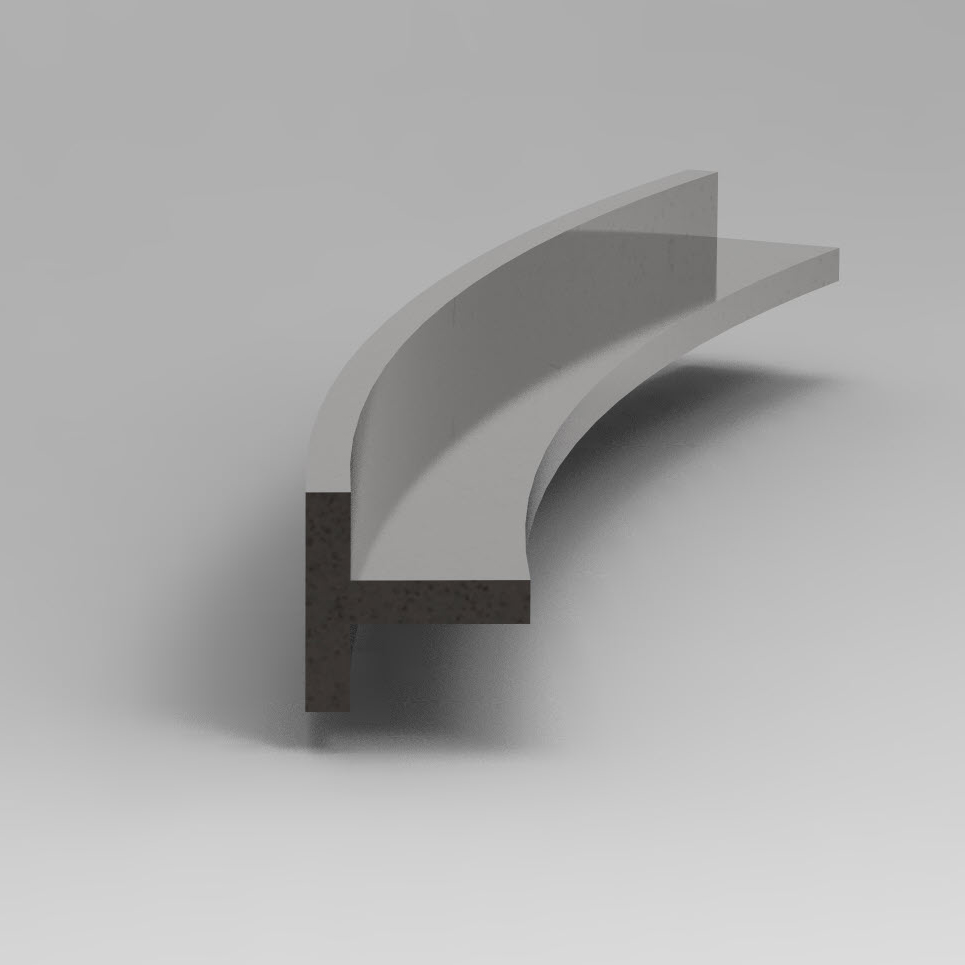 A T-Section bent on a Workshoppress.co.uk Profile bender.