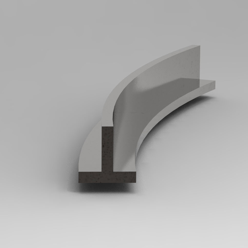 A T-Section bent on a Workshoppress.co.uk Profile bender.