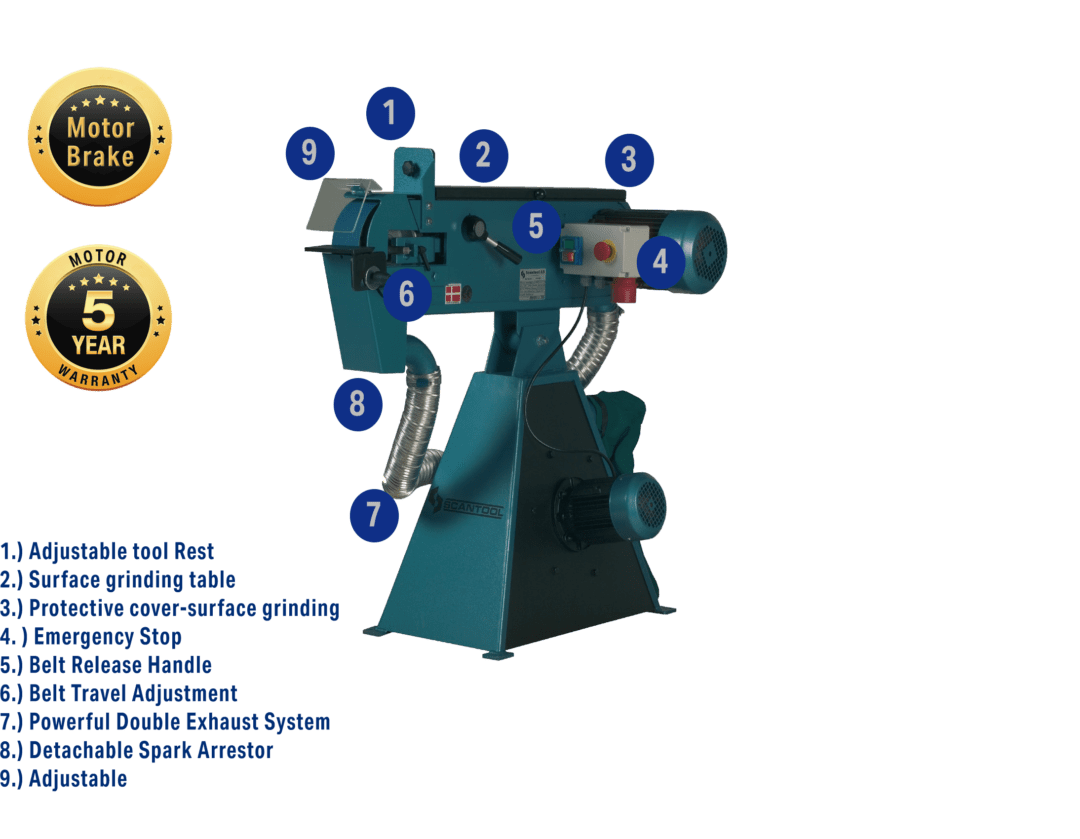Scantool 100 Industrial Grade Belt Grinder with 100 x 2000mm belt