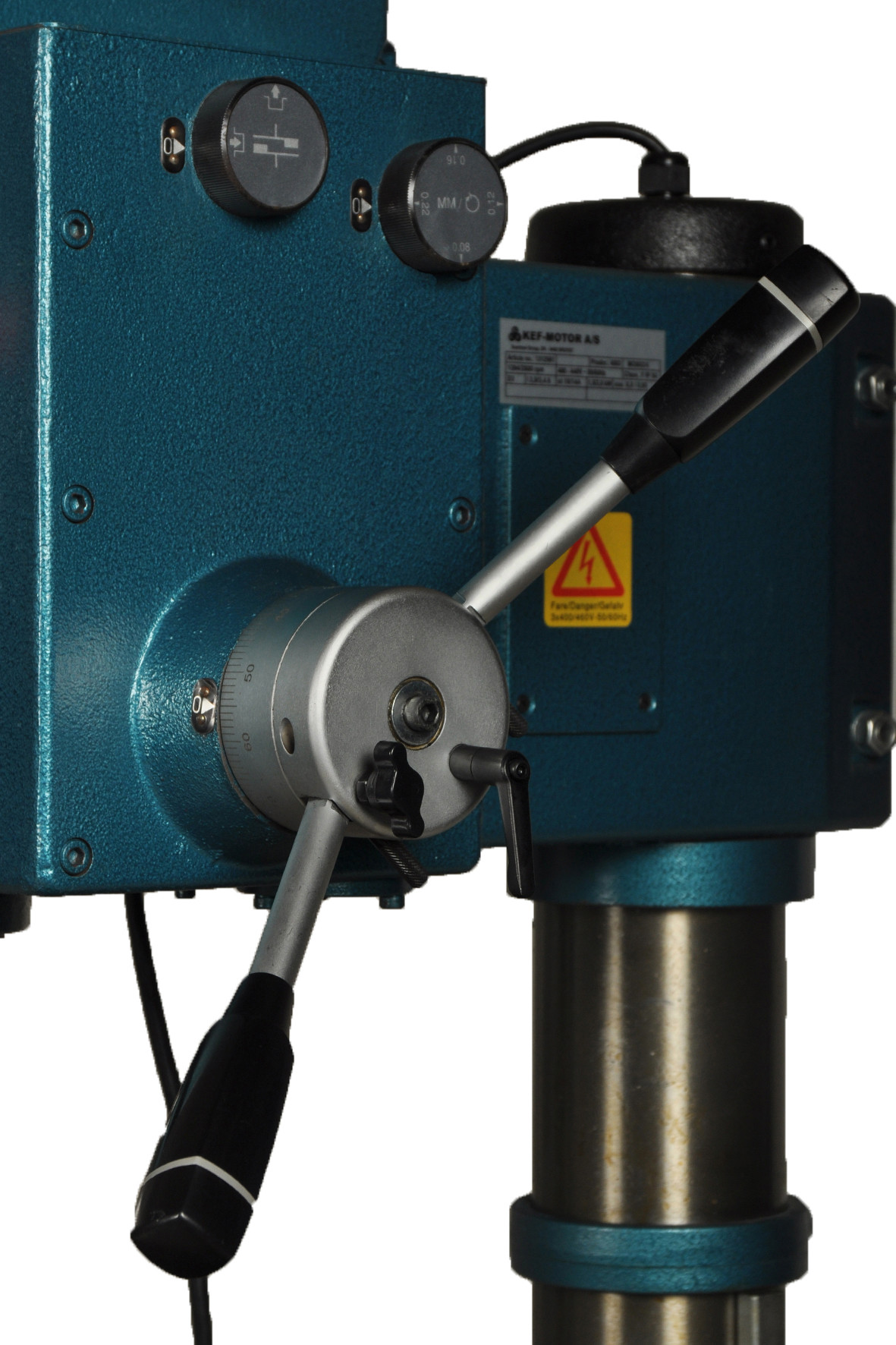 Hand wheel and locking mechanism of Scantool 40K AUT with gear and speed adjustments