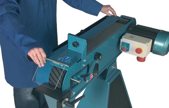 Belt grinder top view belt