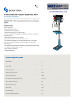 Specification Sheet thumbnail picture for Bandsaw 420 GSHT Semi-Auto 300mm Round Capacity Dual MitreSelect 16ATF Pillar Drill Belt Driven from Scantool