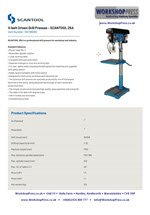 Specification Sheet thumbnail picture for Bandsaw 420 GSHT Semi-Auto 300mm Round Capacity Dual MitreSelect 25A-MK4 Pillar Drill Belt Driven from Scantool