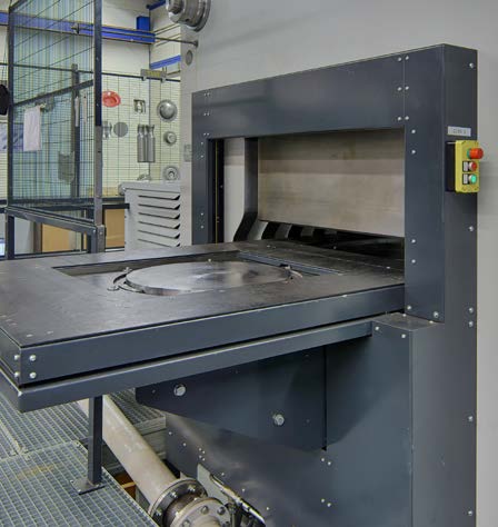 Display of a rubber pad press with sliding bolster table from The Workshop Press Co UK