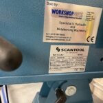 Scantool 150RB Belt Grinder with Tube Notcher attachment manufacturer's badge with machine information