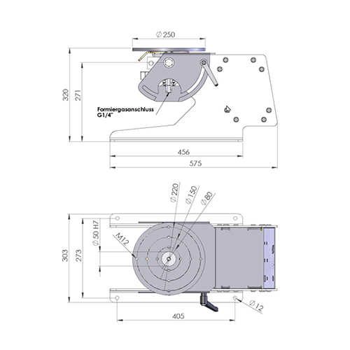 Merkle D53 Seriews Weldting Turntable Dimensions