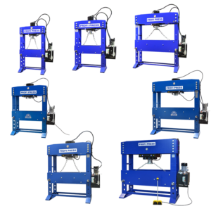 The Workshop Press Company UK offers a wide range of H-frame presses, ranging from 30 to 300 tons. These presses are perfect for a variety of workshop tasks, such as bending, shaping, and forming metal, plastic, and wood.