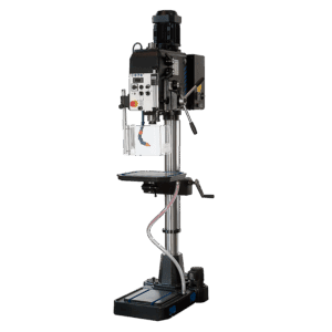 Erlo TS Series 30mm gear-driven column drilling machine with manual or automatic feed and robust cast iron design