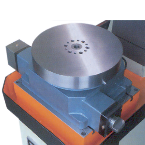 Rotary indexing table for ERLO pillar drills, offering precise indexing for drilling and tapping operations.