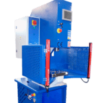 PPC-28 C-Frame Hydraulic Press with Guarding and Enlarged Table alogn with light curtains.