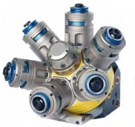 The ERLO UR 250 6 Revolver Head showcases robust construction with six tool positions, designed for high-precision and high-speed operations