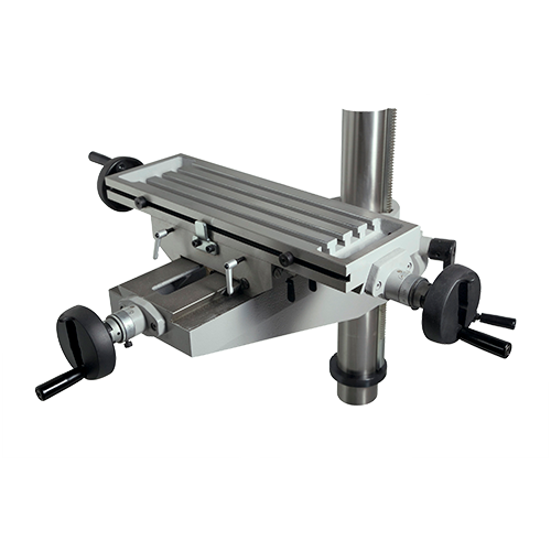 Milling drilling table for ERLO pillar drills allows a basic pillar drill to carry out basic milling functions