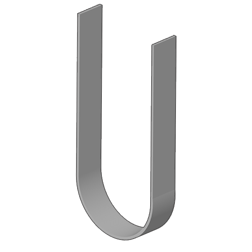 Picture of a U bracket bent on a horizontal press brake from The Workshop Press Company UK