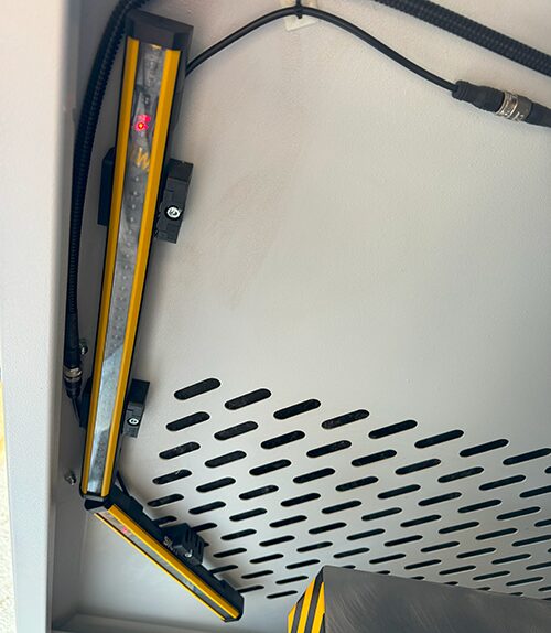 SICK Brand photocell light curtains installed on the PPCT-100 100 Ton C-Frame press, enhancing operator safety and ensuring compliance with safety standards.