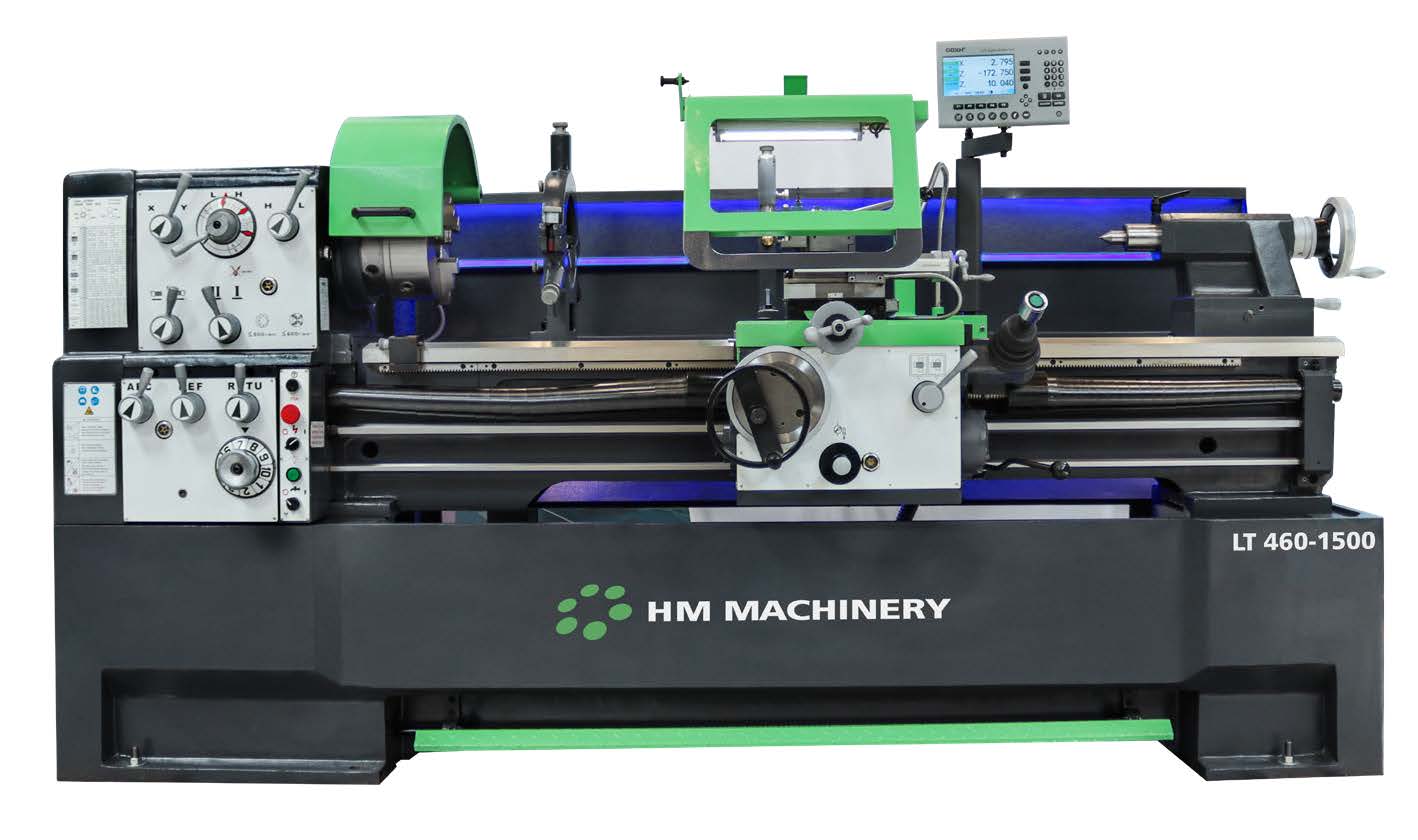 The Scantool LT 360/1000 Precision Metal Lathe with 460 mm Swing and 1000 mm Centres frontal view zoomed in