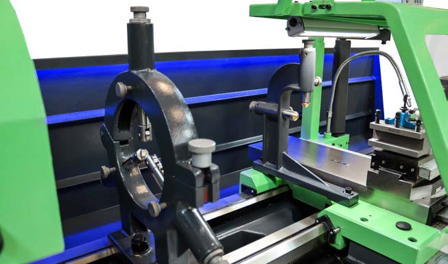 Material Steady Rest for the LT 460/1500 Precision Metal Lathe with 460 mm Swing and 1500 mm Centres frontal view