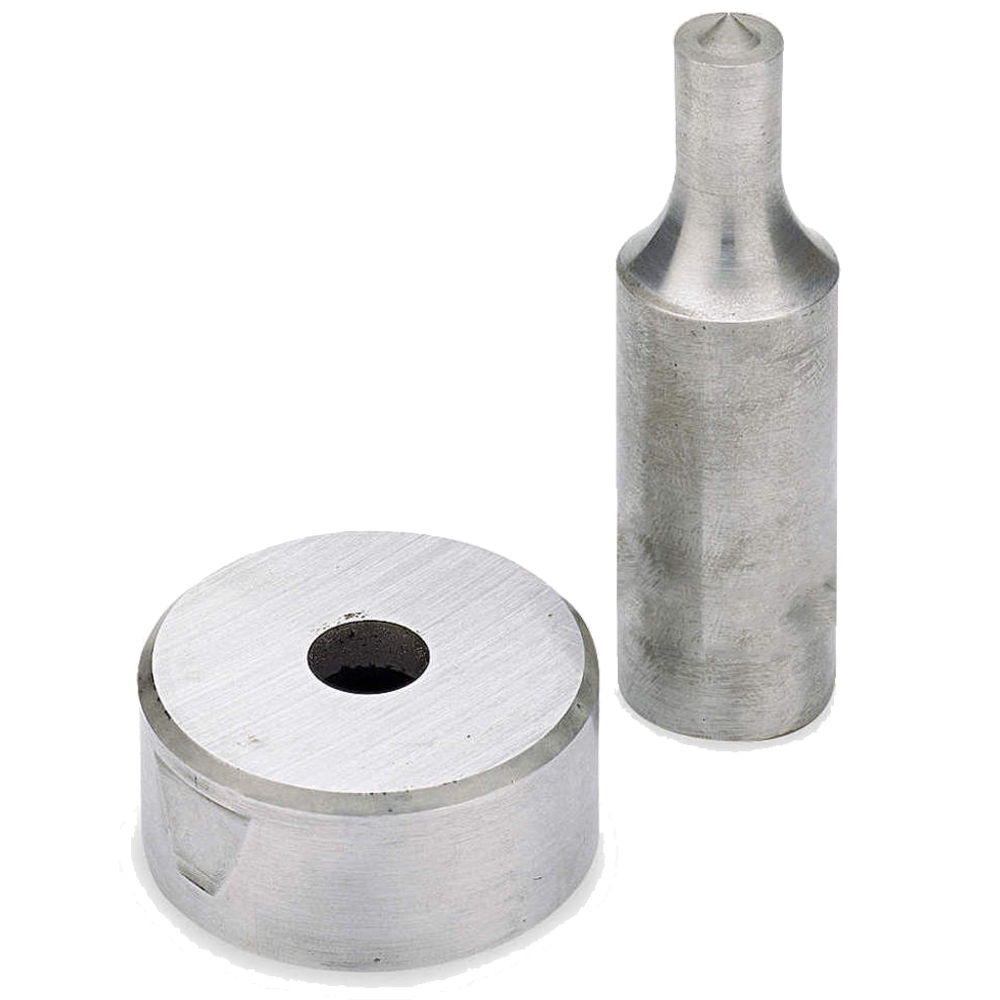 Standard Punch and Die for punching round holes in mild steel, aluminium, or stainless steel.