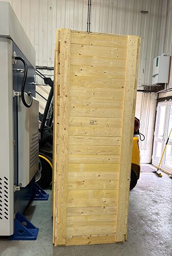 ISPM 15 Certified Crate - Left Side View of 100 Ton Workshop Press for Shipment to USA