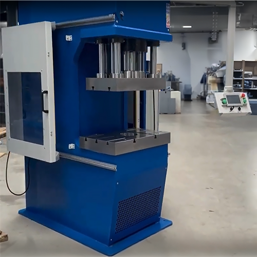 Side view of the PPCU-HS C-Frame Press wit lateral guides open.