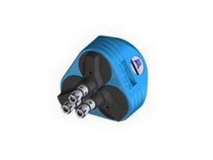 Three-head diagonal multi drill head for triangular hole pattern drilling