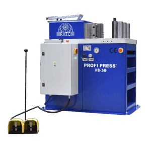 Profi Press HB-50 horizontal bending press with control panel and dual foot pedals